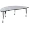 Flash Furniture Half Round 30 W, 60 L, 25 H, Chrome, Laminate, Particleboard, Steel, Grey XU-A60-HCIRC-GY-T-P-CAS-GG - alternate 8